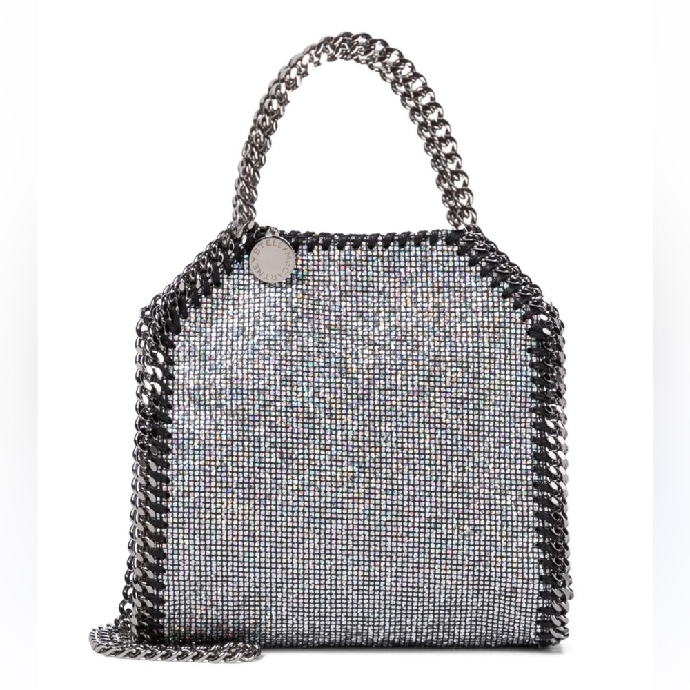 New⭐️Stella McCartney Tiny Falabella Tote Sparkling Silver Multicolor Chain Bag